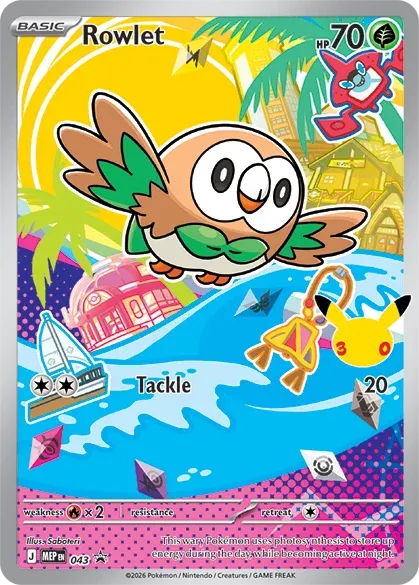 Rowlet Mega Evolution Black Star Promo 043 - Pokemon Single Card