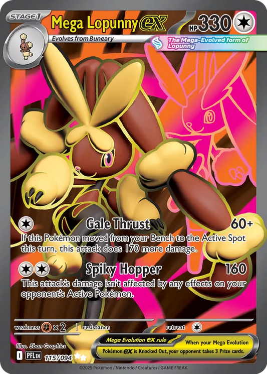 Mega Lopunny ex: Phantasmal Flames 115/094 - Pokemon Single Card