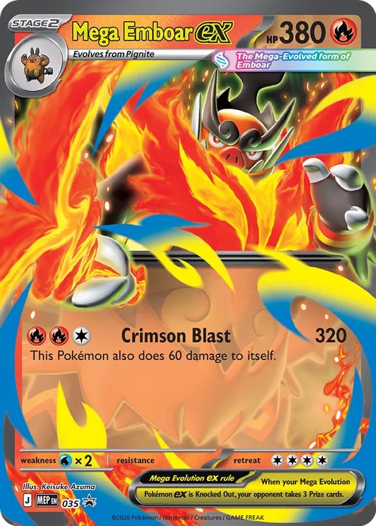 Mega Emboar ex Mega Evolution Black Star Promo 035 - Pokemon Single Card