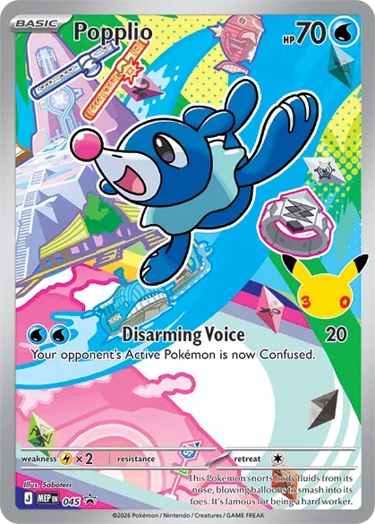 Popplio Mega Evolution Black Star Promo 045 - Pokemon Single Card