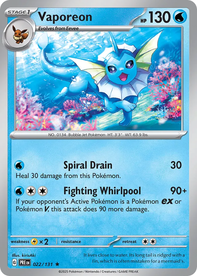 Vaporeon: Prismatic Evolutions 022/131 - Pokemon Single Card
