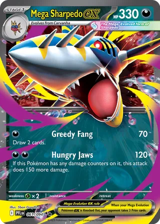 Mega Sharpedo ex: Phantasmal Flames 061/094 - Pokemon Single Card