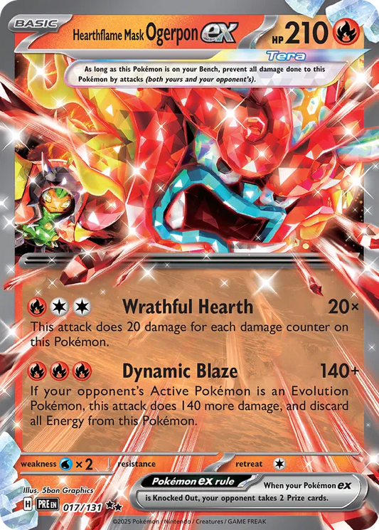 Hearthflame Mask Ogerpon ex: Prismatic Evolutions 017/131 - Pokemon Single Card
