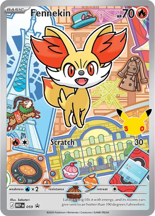 Fennekin Mega Evolution Black Star Promo 059 - Pokemon Single Card