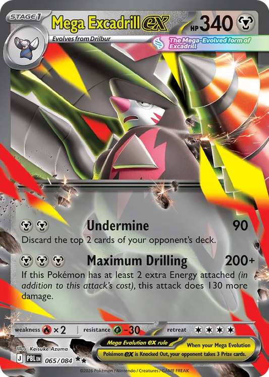 Mega Excadrill ex: Pitch Black 065/084 - Pokemon Single Card