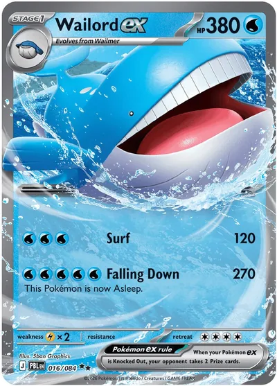 Wailord ex: Pitch Black 016/084 - Pokemon Single Card