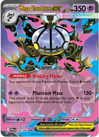 Mega Chandelure ex: Pitch Black 038/084 - Pokemon Single Card