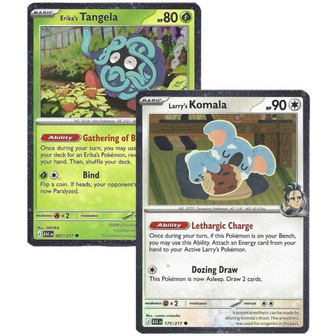 Erika's Tangela 007/217 & Larry's Komala 175/217 Cosmo Holo Card - Ascended Heroes - Pokemon Cards