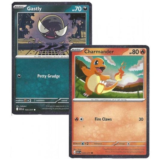 Charmander 020/217 & Gastly 123/217 Cosmo Holo Cards - Ascended Heroes - Pokemon Cards